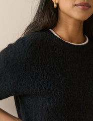 Siyah Oversize Örgü Bluz