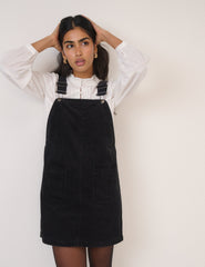 Siyah Fitilli Kadife Tennesse Jile Mini Boy Elbise