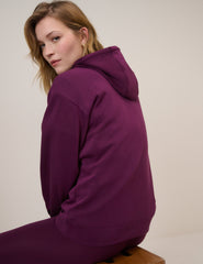 Bordo Scuba Kumaş Kapüşonlu Sweatshirt
