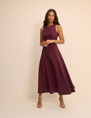 Bordo Reign Midi Boy Elbise