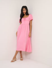 Pembe Gia Midi Boy Elbise