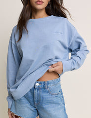 Açık Mavi Rahat Kesim Sweatshirt