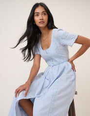 Açık Mavi Octavia Midi Boy Elbise