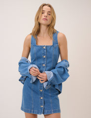 Mavi Denim Harvey Vücuda Oturan Mini Boy Elbise