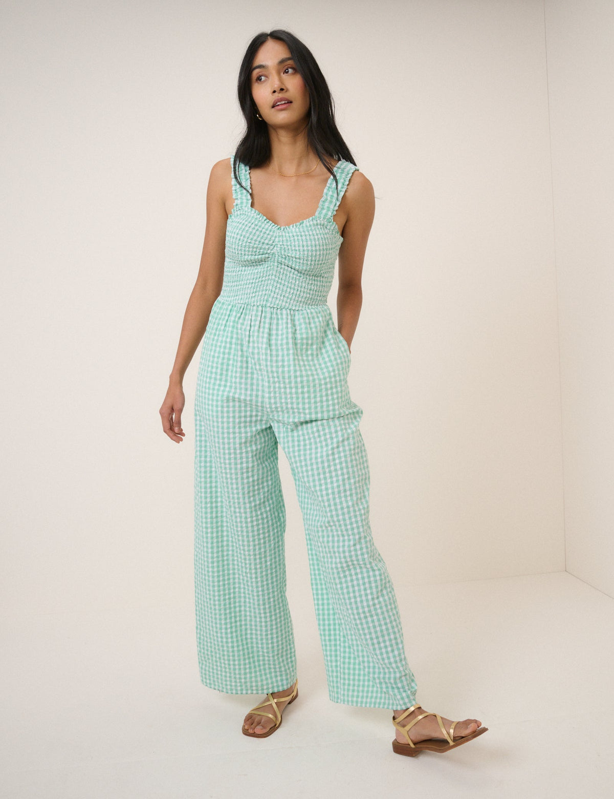 Mint Yeşili Pötikareli Helena Tulum