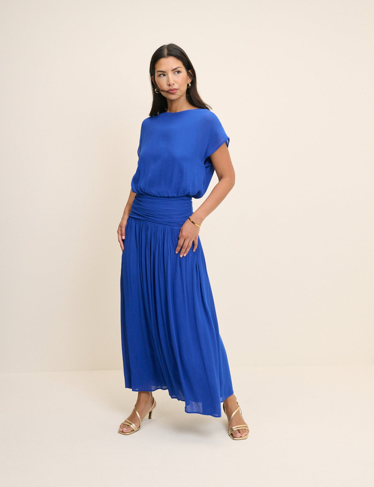 Cobalt Mavi Pamela Maxi Boy Elbise
