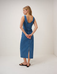 Mavi Denim Quays Midi Boy Elbise