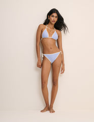 Mavi Kontrast Detaylı Bağlamalı Yan Bikini Bottoms