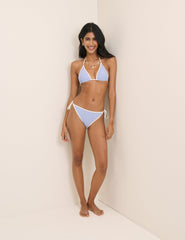 Mavi Kontrast Detaylı Üçgen Bikini Bluz