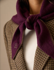 Bordo Yün Karışımlı Örgü Neckerchief