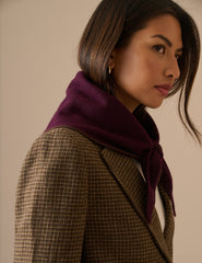 Bordo Yün Karışımlı Örgü Neckerchief
