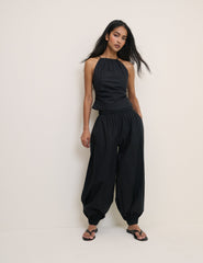 Siyah Cuffed Riley Pantolon