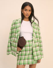 Yeşil Ekoseli Pelmet Etek