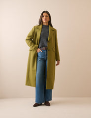 Chartreuse Yün Karışımlı Kaban