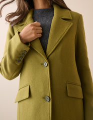 Chartreuse Yün Karışımlı Kaban