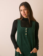 Yeşil Fitilli Kadife Lacey Mini Boy Elbise