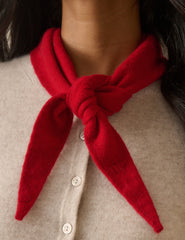 Kırmızı Yün Karışımlı Örgü Neckerchief