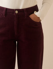 Bordo Fitilli Kadife Balon Putney Jean