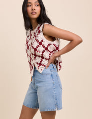 Açık Mavi Bermuda Denim Şort