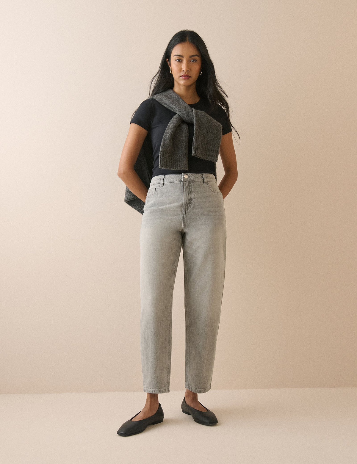 Gri Putney Balon Paça Jean Pantolon