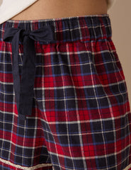 Kırmızı Ekoseli Yumuşak Dokulu Pijama Şort