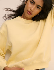 Limon Desenli Sarı Rahat Kesim Sweatshirt