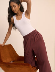 Bordo Rahat Geniş Paça Pantolon