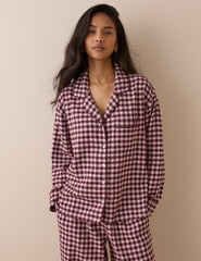 Bordo Pötikareli Pijama Takımı
