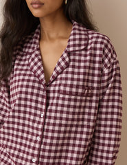 Bordo Pötikareli Pijama Takımı