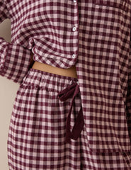 Bordo Pötikareli Pijama Takımı