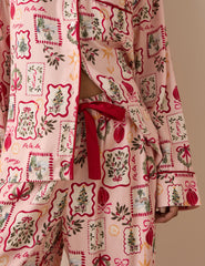 Pembe Yılbaşı Temalı Pijama Takımı