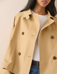 Deve Tüyü Çift Düğmeli Veloria Trench Ceket