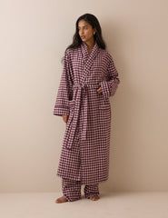 Pembe Pötikareli Pamuklu Pijama Sabahlık