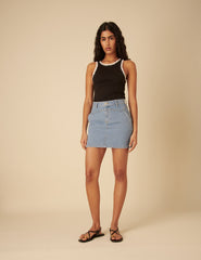 Mavi Denim Western Tarzı Mini Etek