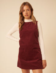 Bordo Fitilli Kadife Chiara Jile Mini Boy Elbise
