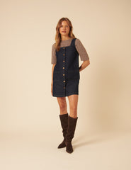 Koyu Mavi Denim Danni Jile Mini Boy Elbise