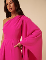 Belverosa X Lisou Pembe Krep Tek Omuzlu Jay Drapeli Tulum