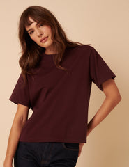Bordo Bol Kesim Fit Tişört