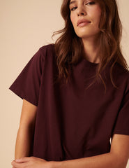 Bordo Bol Kesim Fit Tişört