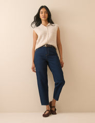Koyu Mavi Denim Putney Balon Paça Jean Pantolon