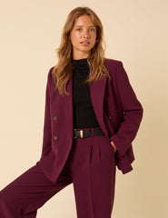 Bordo Çift Düğmeli Alicia Blazer Ceket