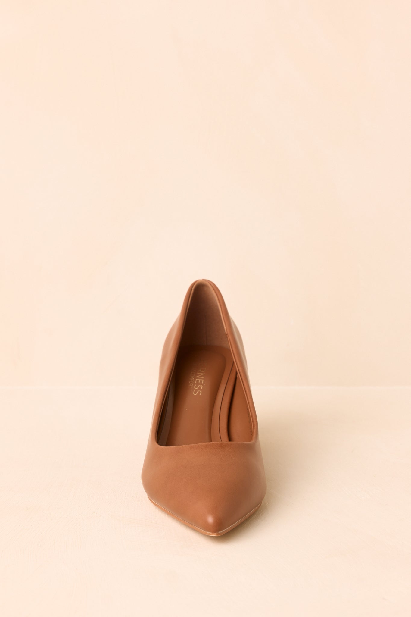 Camel Sivri Burun Kalın Topuklu Stiletto