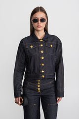 Altın Düğme Denim Takım - Indigo